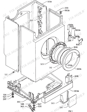 Взрыв-схема стиральной машины Privileg 020322 4 - Схема узла Cabinet + armatures